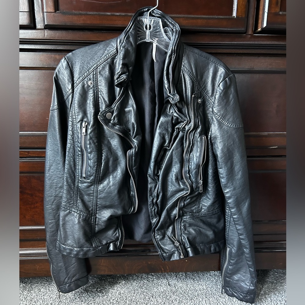 Free People leather bomber